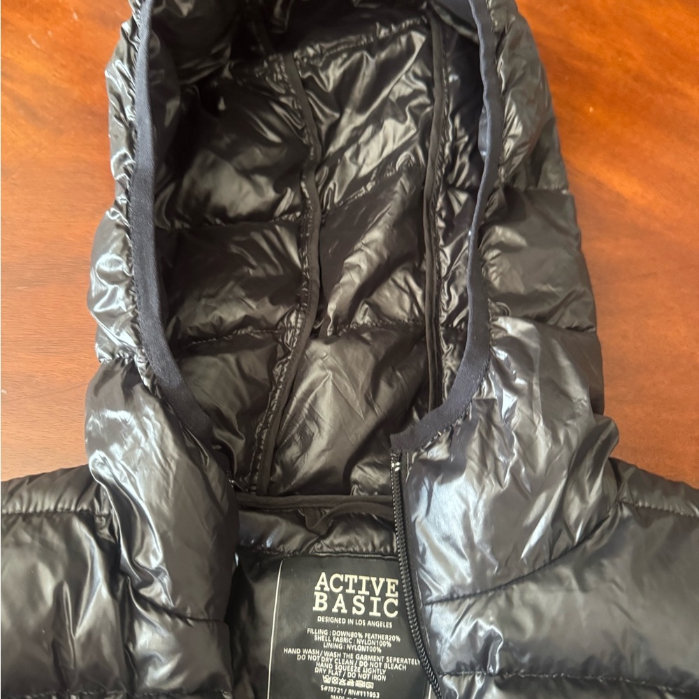 Active Basic Glossy Black Puffer Vest - image 4